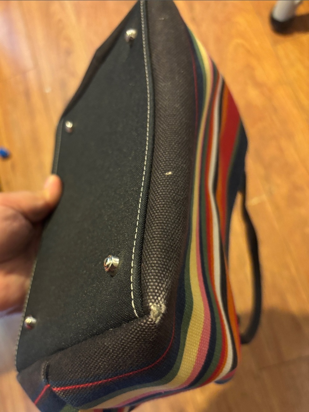 kate spade Multicolor Striped Canvas Tote - with flaw - Picture 11 of 11